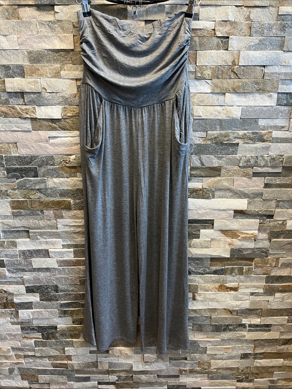 Absolutely love it Women's Gray Wide-Leg Jumpsuit with Pockets